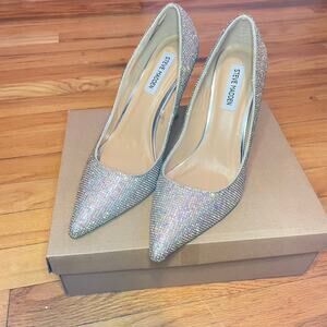 Steve Madden Holographic Rhinestone Bling High Heels Altisha-R Size 8.5 Women’s